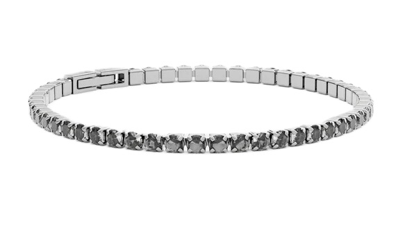 Furiosa Tenisový náramek s šedými krystaly Swarovski SB-MIDNIGHTTENNIS-S 16 cm - Náramky Řetízkové náramky