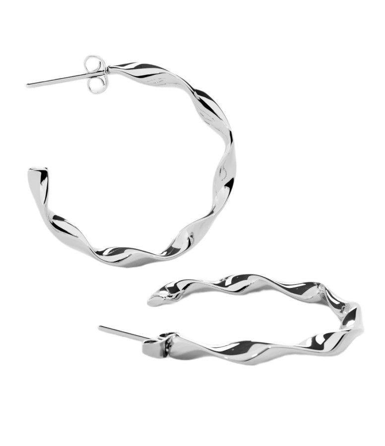 Furiosa Vlnité ocelové náušnice Waves SE-WAVES-S - Náušnice Bez kamínků