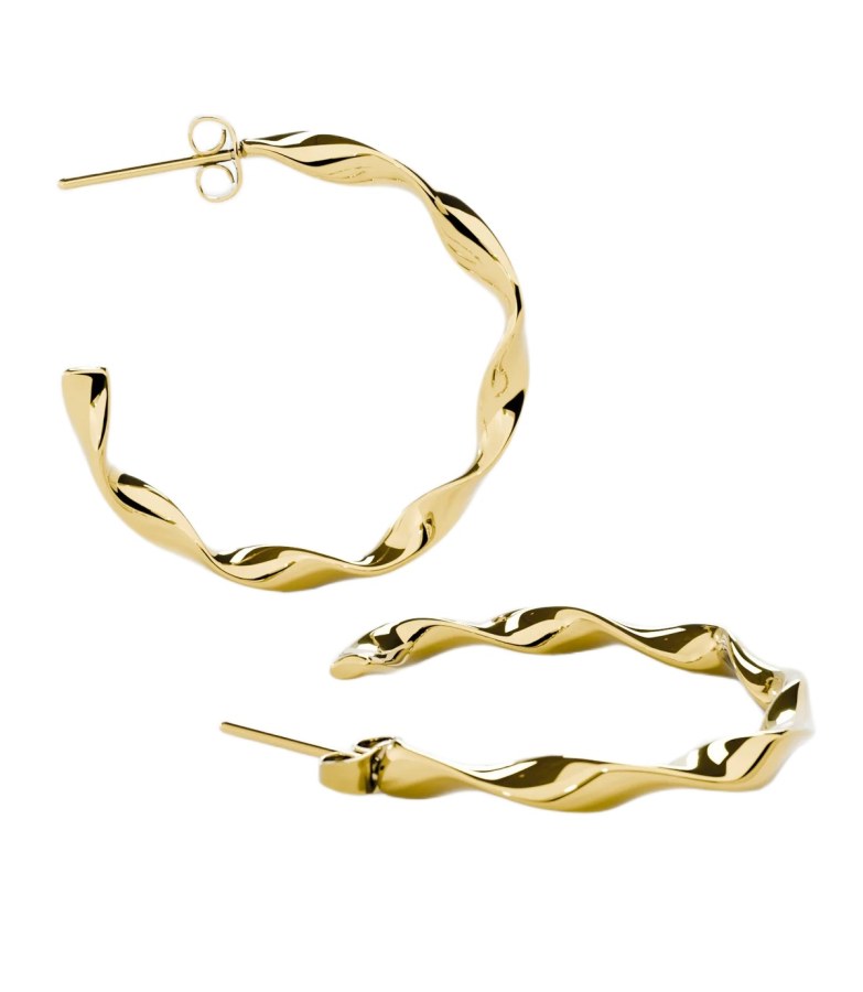 Furiosa Vlnité pozlacené náušnice Waves SE-WAVES-G - Náušnice Bez kamínků