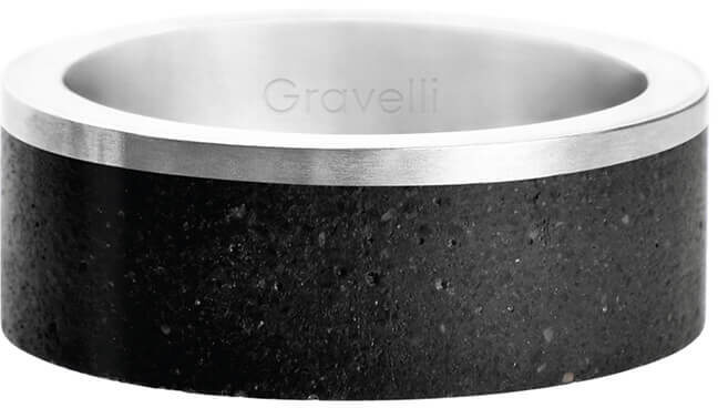 Gravelli Betonový prsten Edge ocelová/atracitová GJRUSSA002 60 mm - Prsteny Prsteny bez kamínku