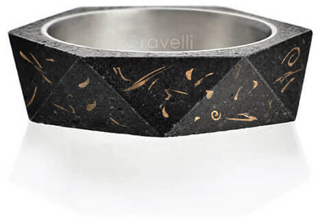 Gravelli Stylový betonový prsten Cubist Fragments Edition měděná/antracitová GJRUFCA005 66 mm - Prsteny Prsteny bez kamínku