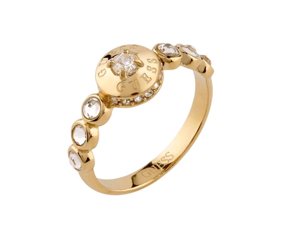 Guess Designový pozlacený prsten Sparks JUBR06282JWYG 58 mm