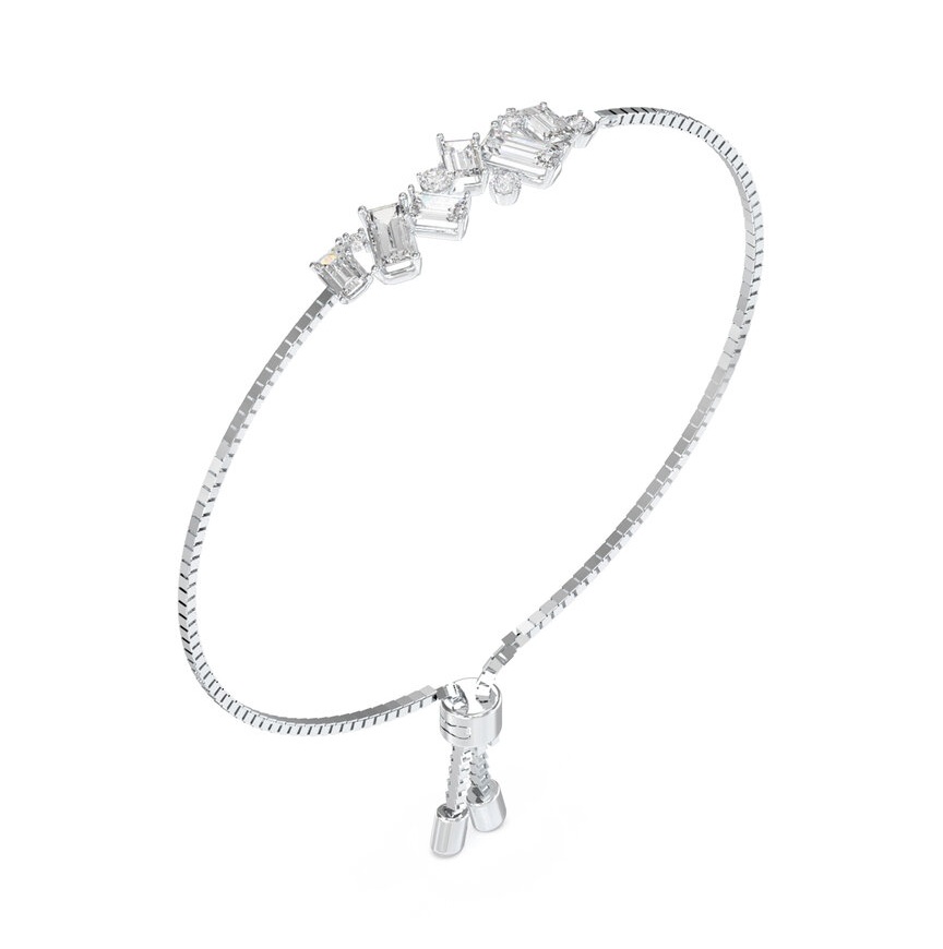 Guess Ocelový náramek s krystaly a zirkony Chandelier JUBB05363JWRHT/U
