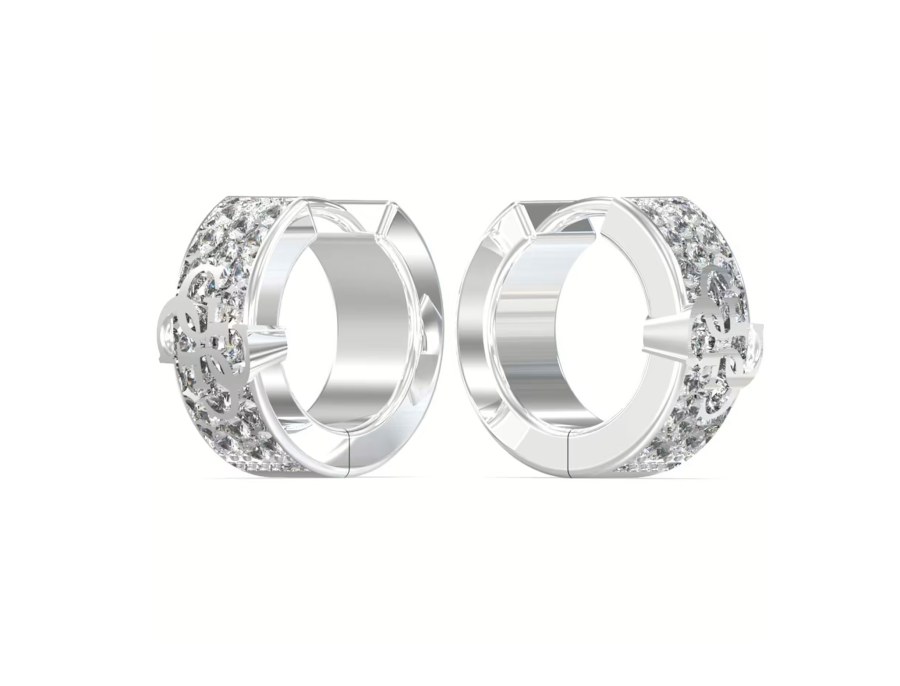 Guess Elegantní ocelové kruhy 4G Forever JUBE03283JWRH - Náušnice Kruhy