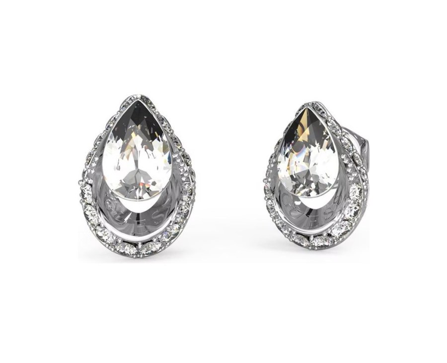Guess Elegantní ocelové náušnice Crystal Drop JUBE03393JWRHT/U Guess Elegantní ocelové náušnice Crystal Drop JUBE03393JWRHT/U - Náušnice Visací náušnice