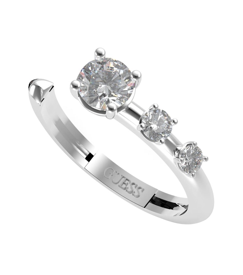 Guess Elegantní otevřený prsten se zirkony Sunburst JUBR01408JWRH 52 mm - Prsteny Prsteny s kamínkem