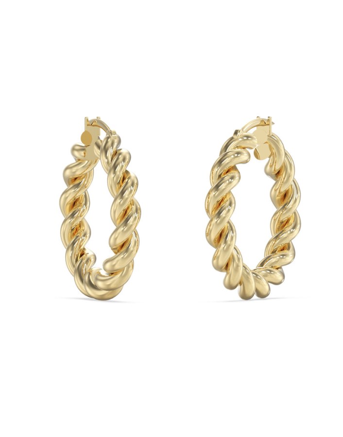 Guess Elegantní pozlacené kruhy Madison JUBE06428JWYGT/U - Náušnice Kruhy