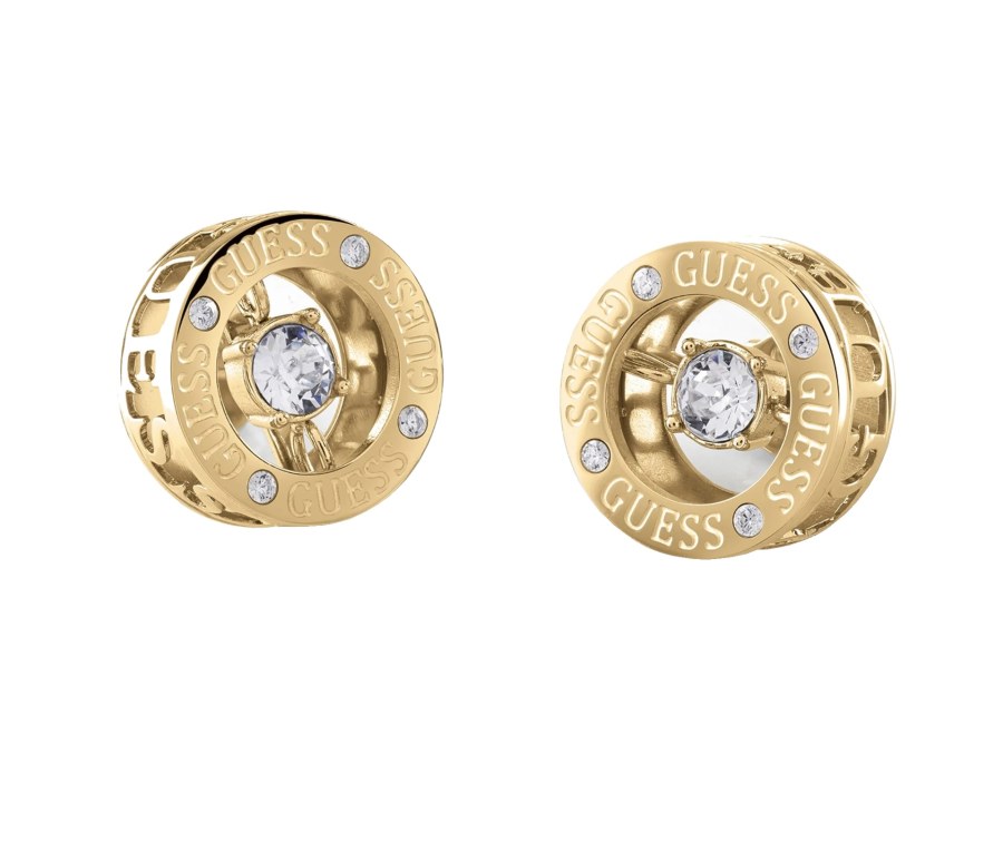Guess Pozlacené náušnice pecky Solitaire JUBE01464JWYGT/U - Náušnice Pecky