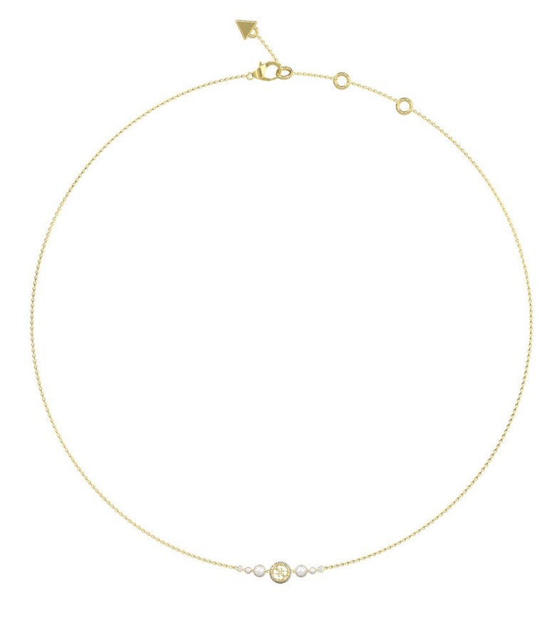 Guess Elegantní pozlacený náhrdelník Tiny Pearly JUBN05519JWYGT/U - Náhrdelníky Náhrdelníky s kameny