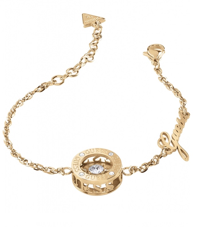 Guess Elegantní pozlacený náramek Solitaire JUBB01462JWYG 17 - 21 cm - L Guess Elegantní pozlacený náramek Solitaire JUBB01462JWYG 17 - 21 cm - L - Náramky Řetízkové náramky