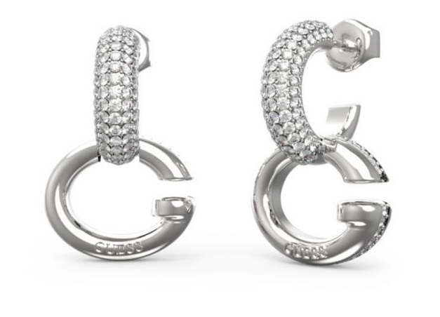 Guess Fashion kruhové náušnice s krystaly Oh My G JUBE04521JWRHT/U Guess Fashion kruhové náušnice s krystaly Oh My G JUBE04521JWRHT/U - Náušnice Visací náušnice