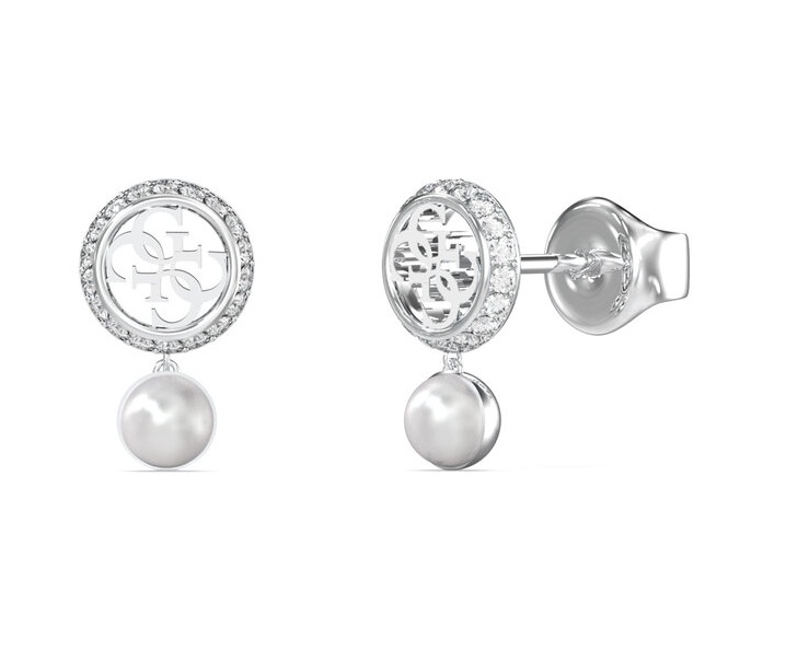 Guess Fashion ocelové náušnice s perličkou Tiny Pearly JUBE05517JWRHT/U - Náušnice S kamínky