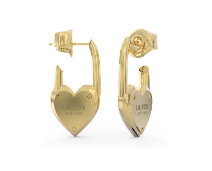 Guess Fashion pozlacené náušnice JUBE04214JWYGT-U - Náušnice Visací náušnice