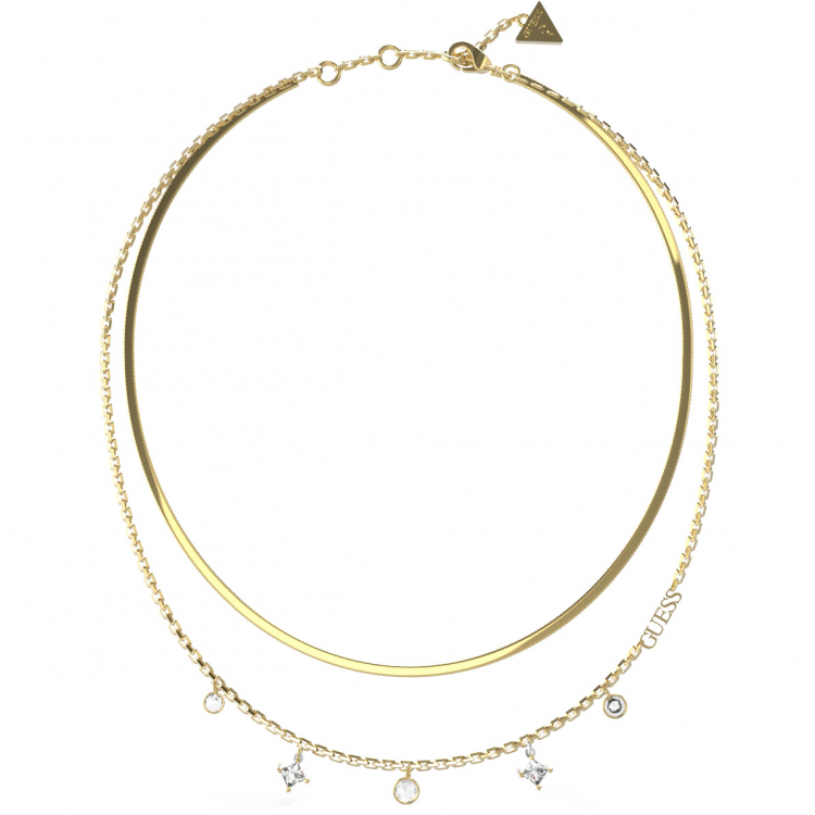 Guess Fashion pozlacený dvojitý náhrdelník Perfect Liaison JUBN03067JWYGWHT/U