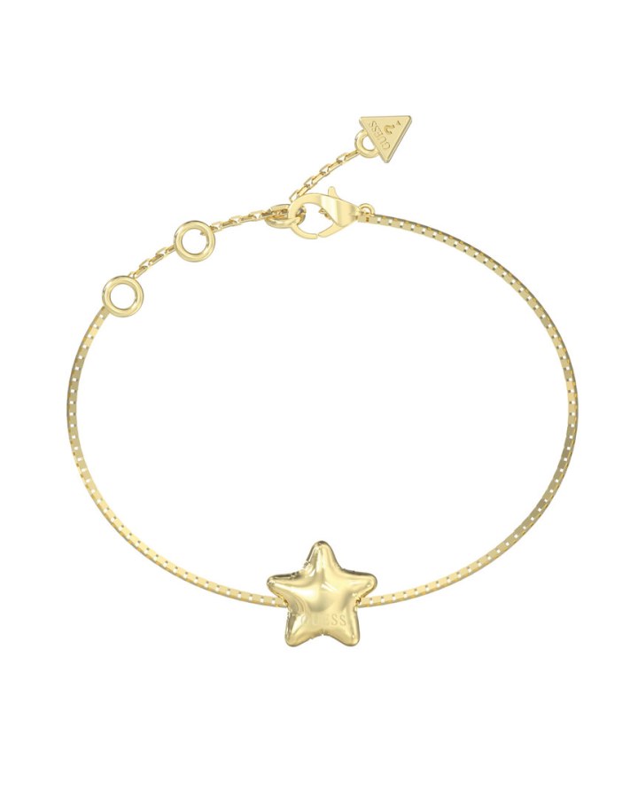Guess Hravý pozlacený náramek s hvězdičkou Iconique JUBB05546JWYG 18,4 cm