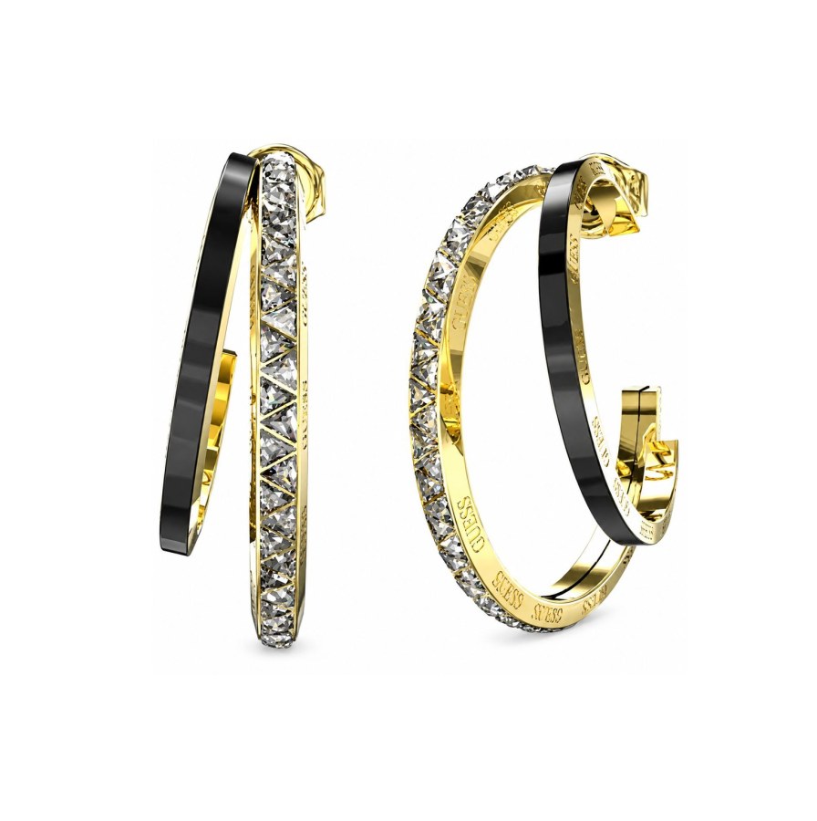 Guess Rozdvojené pozlacené náušnice Trinity JUBE04569JWYGBKT-U - Náušnice Kruhy