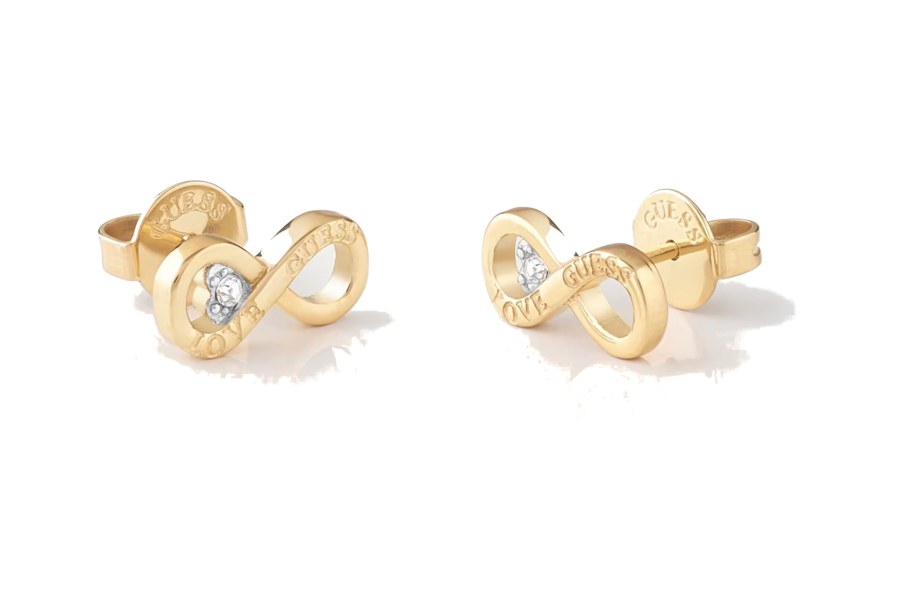 Guess Krásné pozlacené náušnice Nekonečno Studs Party JUBE02182JWYGT/U - Náušnice Pecky