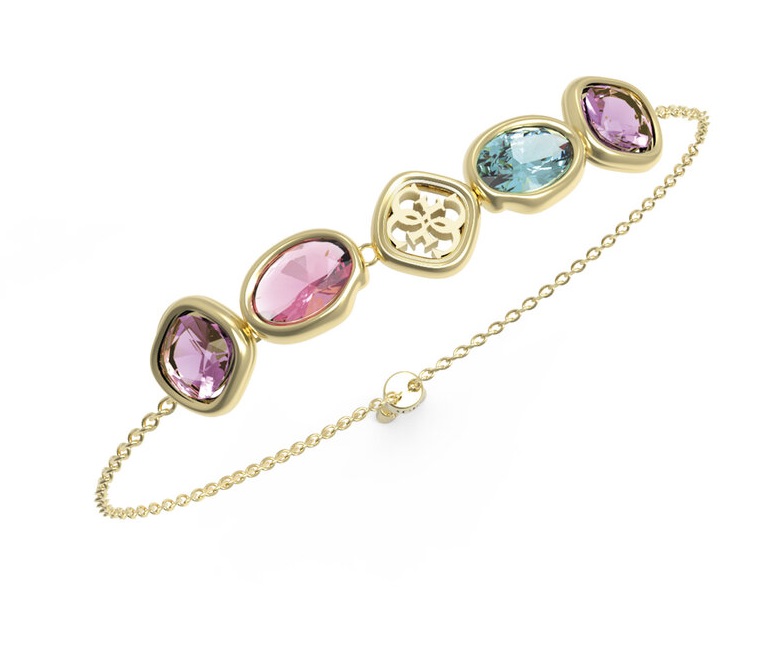 Guess Krásný náramek s barevnými krystaly Mamounia JUBB05570JWYGMCT/U - Náramky Řetízkové náramky