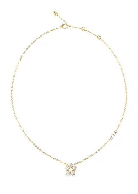 Guess Krásný pozlacený náhrdelník s květinou Shining Winter JUBN04466JWYGT/U Guess Krásný pozlacený náhrdelník s květinou Shining Winter JUBN04466JWYGT/U - Náhrdelníky