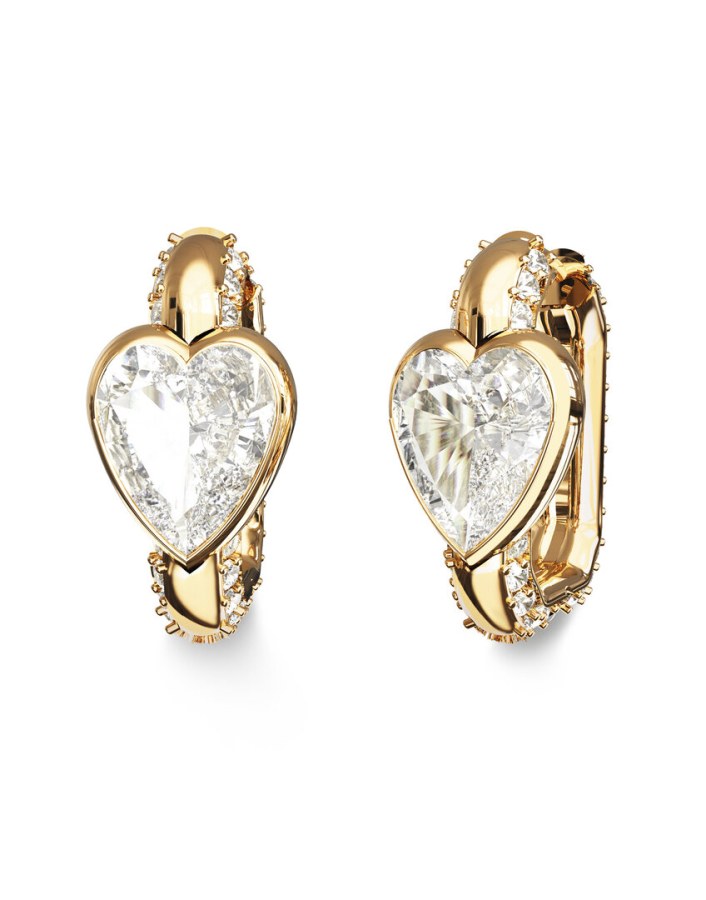 Guess Kruhové náušnice se srdíčky Crystal Love JUBE06365JWYGT/U - Náušnice S kamínky