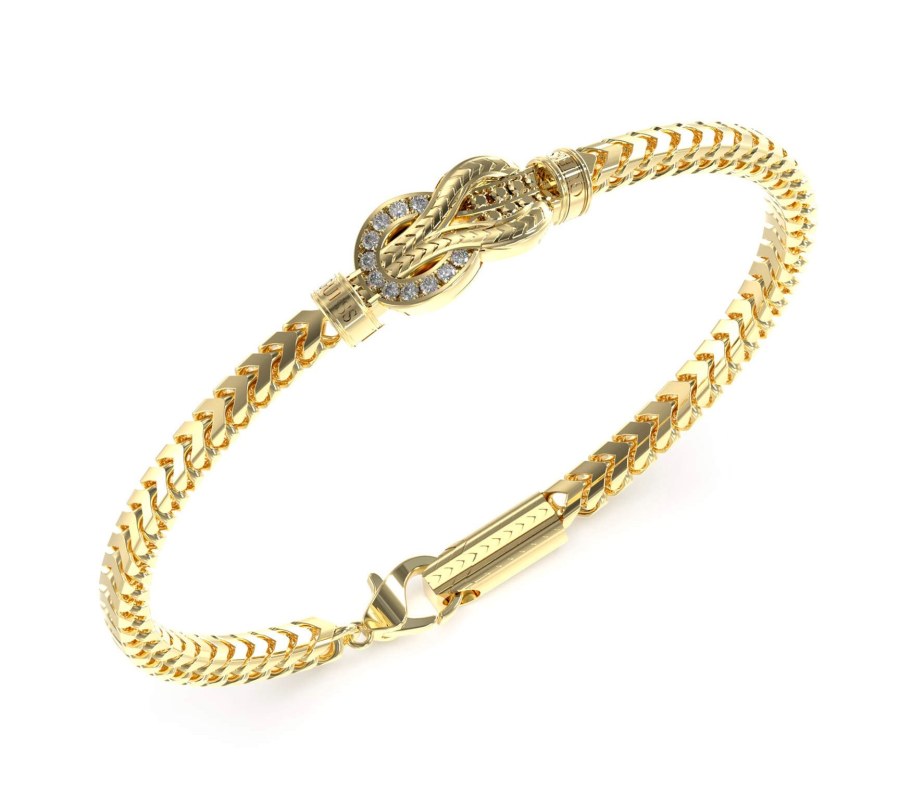 Guess Luxusní pozlacený náramek Sailor Knot JUMB05028JWYG 19 cm - Náramky Řetízkové náramky