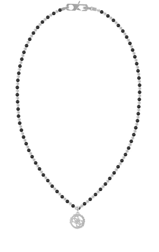 Guess Ocelový náhrdelník s&nbsp;onyxem Log-in JUMN03036JWSTBKT/U - Náhrdelníky Náhrdelníky s&nbsp;korálky