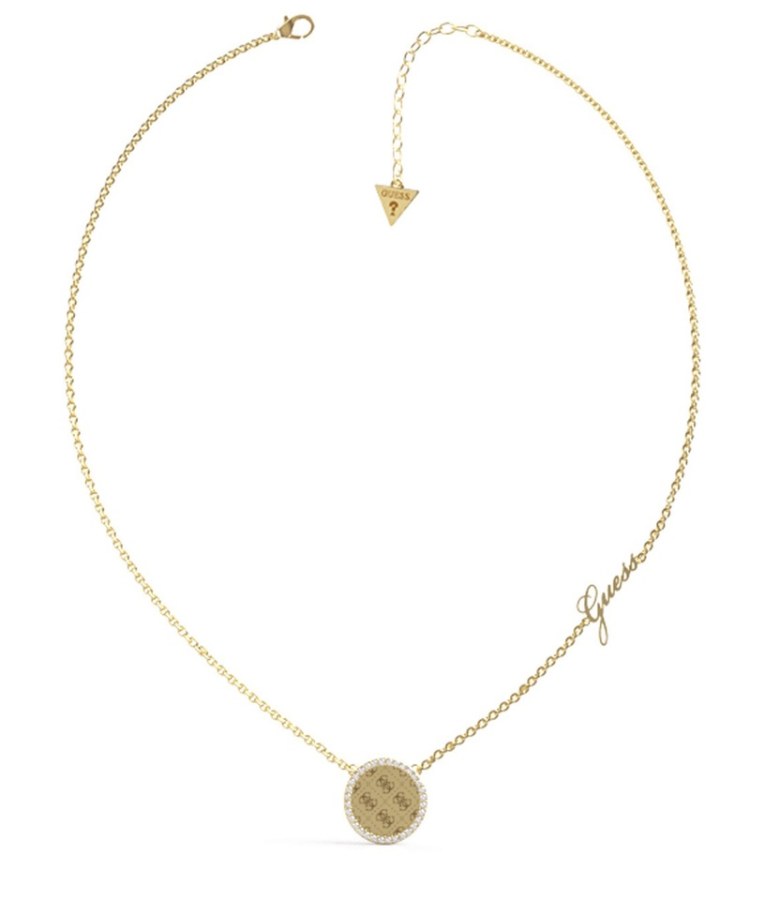 Guess Nadčasový pozlacený náhrdelník s krystaly Round Harmony JUBN01155JWYG - Náhrdelníky