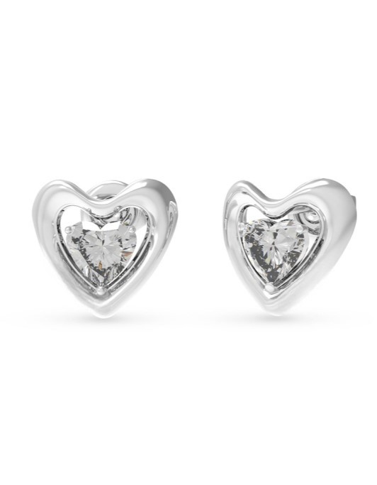 Guess Nádherné ocelové náušnice Srdíčka Beloved JUBE05024JWRHT/U