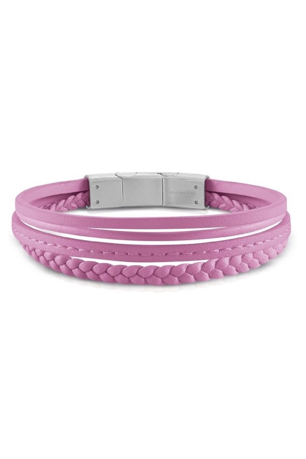 Guess Náramek z růžové kůže Malibu JUMB01345JWSTFCT-U