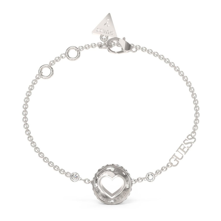 Guess Něžný ocelový náramek Rolling Hearts JUBB03344JWRH 17 - 21 cm - L