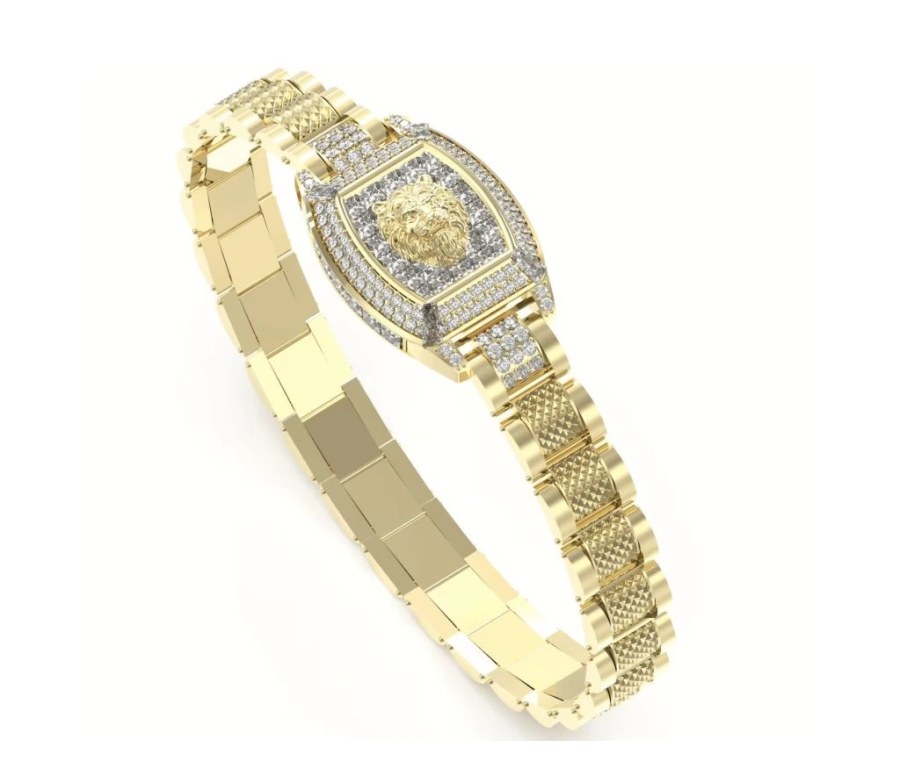 Guess Ocelový náramek pro muže Lion King JUMB05000JWYGT/U - Náramky Řetízkové náramky