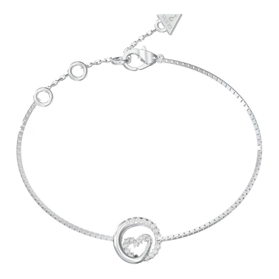 Guess Ocelový náramek s&nbsp;krystaly Srdce Iconique JUBB05527JWRH 21 cm - Náramky Řetízkové náramky