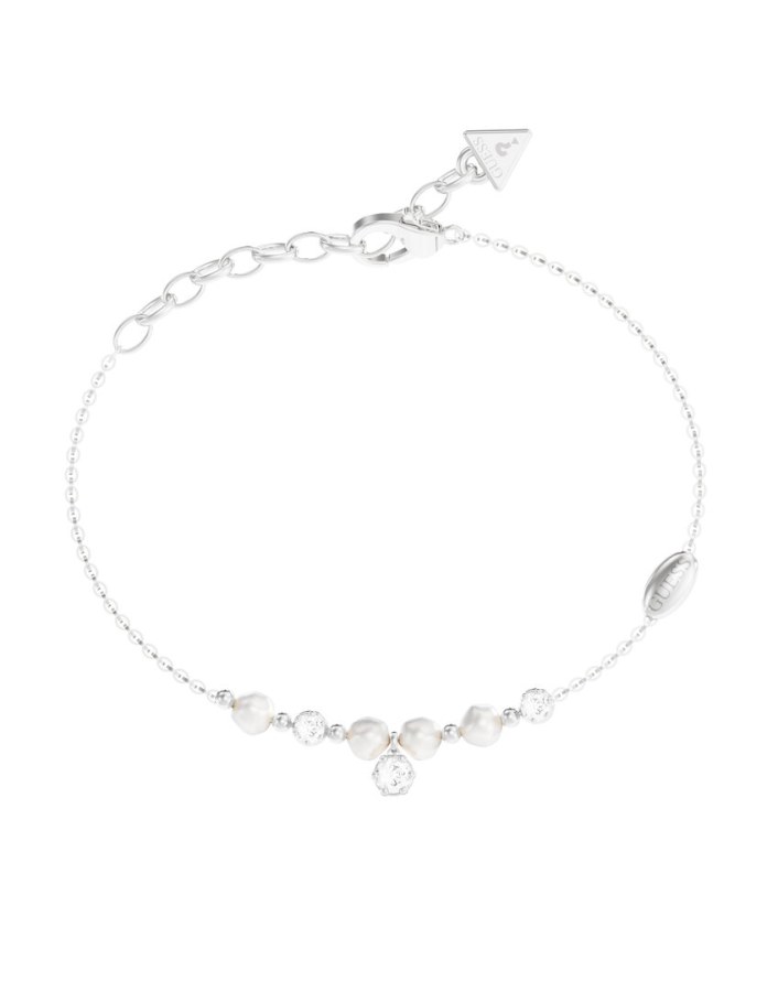 Guess Ocelový náramek s perlami a zirkony Pearly JUBB06481JWRH 18,4 cm