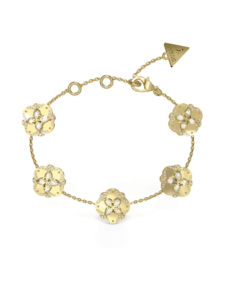 Guess Okouzlující pozlacený náramek Wild Flower JUBB05501JWYGS - Náramky Řetízkové náramky