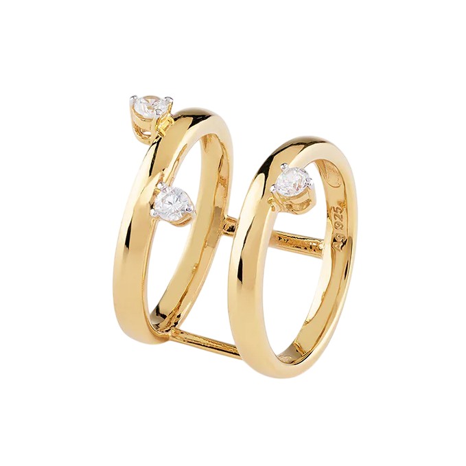 Guess Pozlacený prsten s&nbsp;krystaly Nuances JSBR04527JWYG 52 mm - Prsteny Prsteny s&nbsp;kamínkem