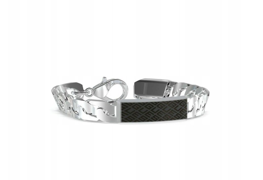 Guess Pánský ocelový náramek King’s Road JUXB03224JWSTBK 19 cm - Náramky Řetízkové náramky