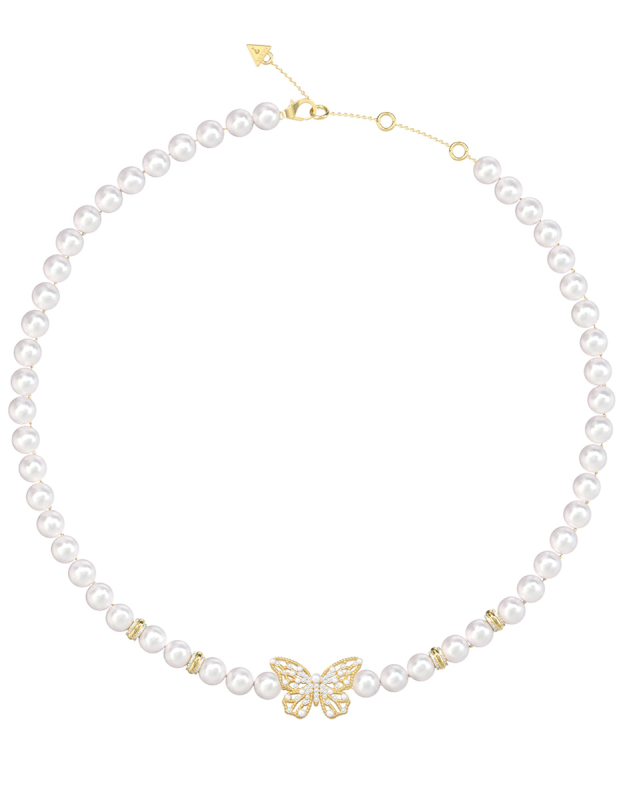Guess Perličkový náhrdelník choker Borboleta JUBN06120JWYGT/U - Náhrdelníky Náhrdelníky s&nbsp;kameny
