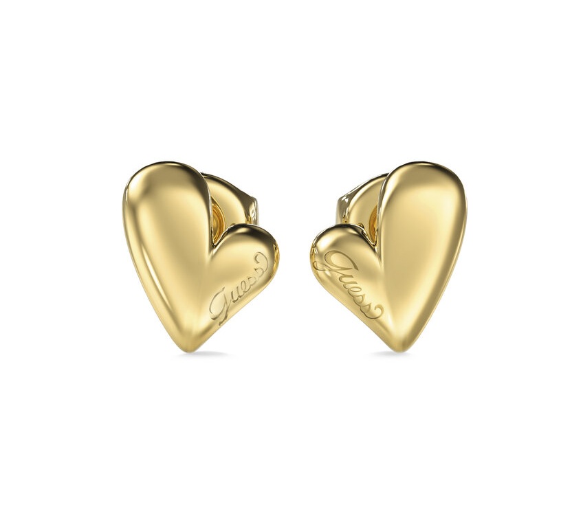 Guess Pozlacená srdíčka Golden Love JUBE06457JWYGT/U - Náušnice Pecky