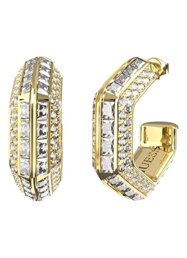 Guess Pozlacené kruhové náušnice Lioness Queen JUBE06188JWYGT/U