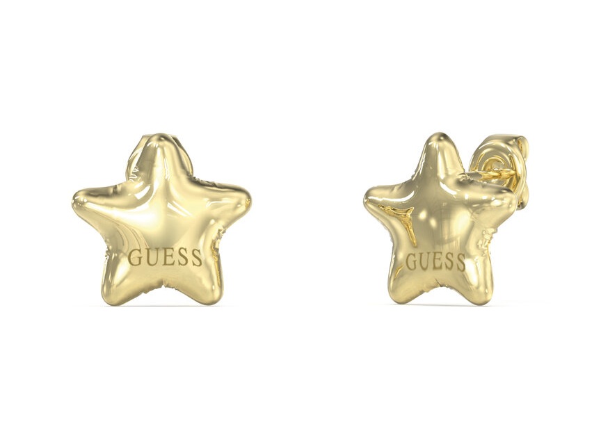 Guess Pozlacené náušnice Hvězdičky Iconique JUBE05547JWYGT/U
