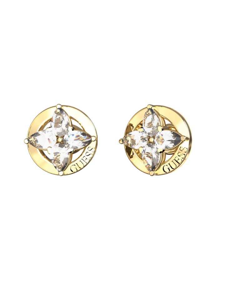 Guess Pozlacené náušnice se zirkony Secret Garden JUBE06040JWYGWHT/U