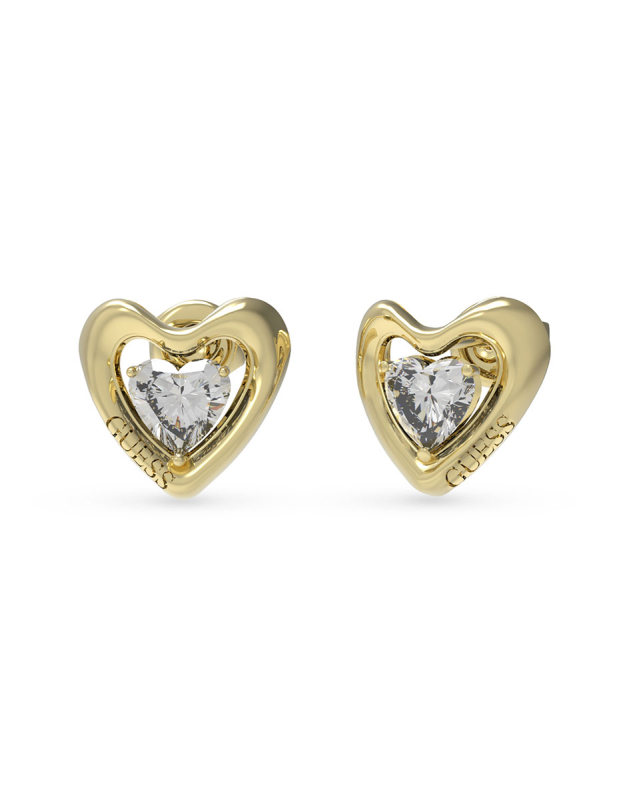 Guess Pozlacené ocelové náušnice Srdíčka Beloved JUBE05024JWYGT/U - Náušnice Pecky