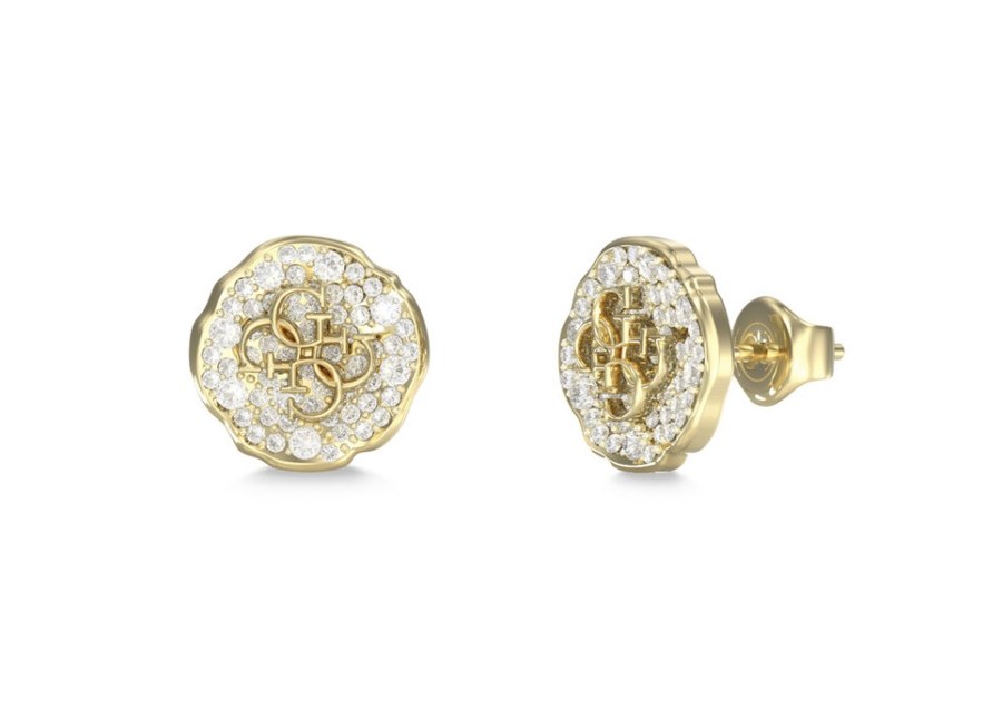 Guess Pozlacené pecky s&nbsp;krystaly Morning Grace JUBE06381JWYGT/U - Náušnice S kamínky