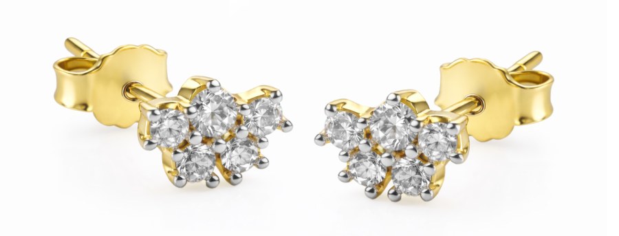 Guess Pozlacené pecky se zirkony Jardin JSBE04493JWYGT/U - Náušnice S kamínky