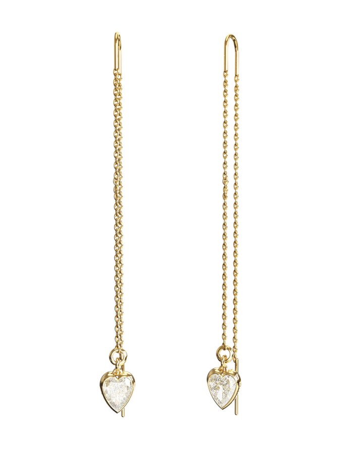 Guess Pozlacené řetízkové náušnice Crystal Love JUBE06364JWYGT/U - Náušnice S kamínky