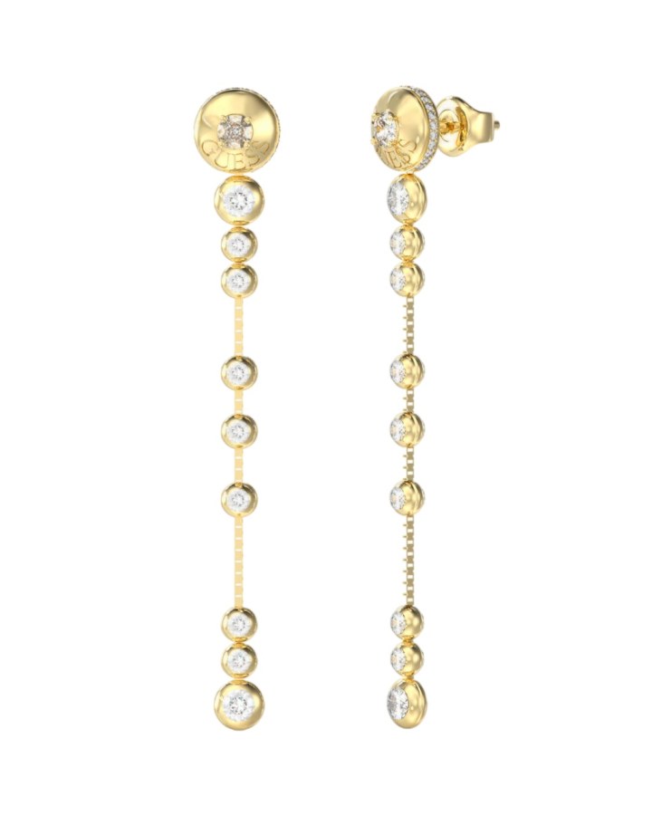Guess Pozlacené třpytivé náušnice Sparks JUBE06280JWYGT/U - Náušnice Visací náušnice