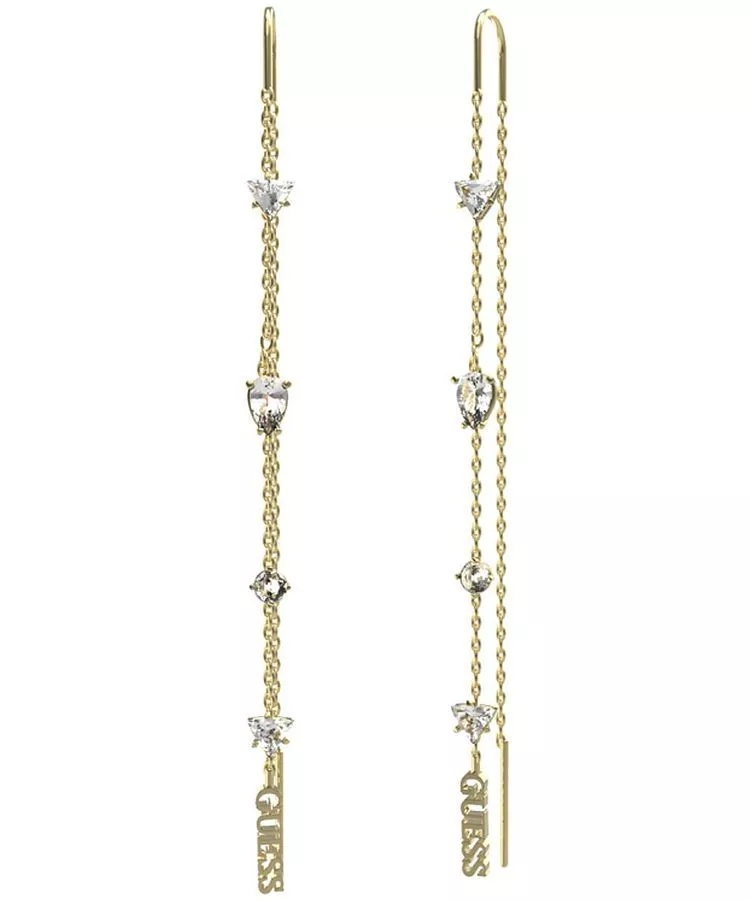 Guess Pozlacené visací náušnice s krystaly Wonderlights JUBE04412JWYGT/U - Náušnice Visací náušnice