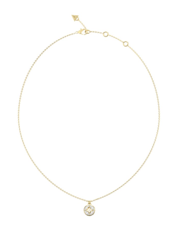 Guess Pozlacený náhrdelník s&nbsp;krystaly 4G Supreme JUBN06393JWYGT/U