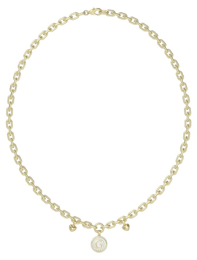 Guess Pozlacený náhrdelník s perletí G Talisman JUBN06196JWYGT/U