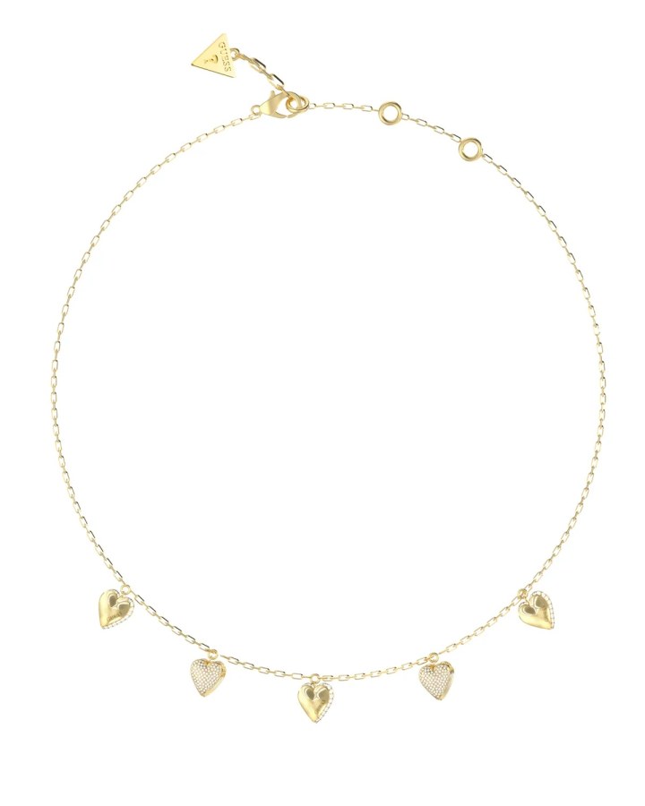 Guess Pozlacený náhrdelník Srdíčka By Your Side JUBN06081JWYGT/U - Náhrdelníky Náhrdelníky s&nbsp;kameny